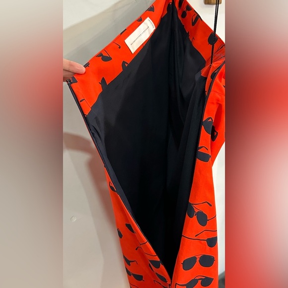 Victoria Beckham One-Shoulder Sunglass Mini Dress Red 2 - Picture 11 of 12